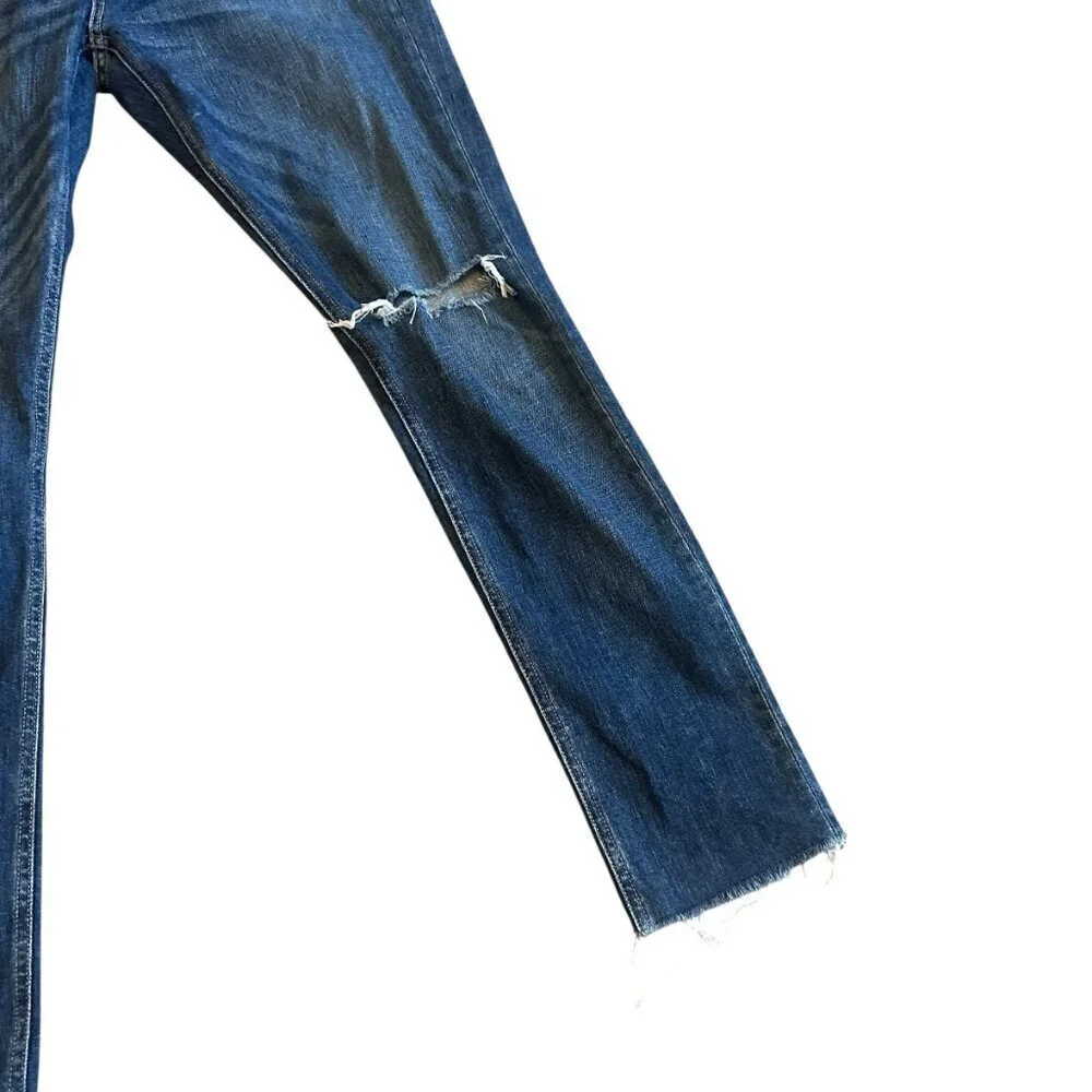 Rag & Bone Dre Skinny Jeans Mable Wash Denim Distressed Raw Hem Size 27 Women's